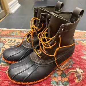 L.L. Bean Black and Green Duck Boots